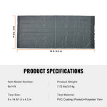 Amocart 18oz Dump Truck Mesh Tarp PVC Coated Heavy Duty Cover with Reinforced Webbing for Manual or Electric Dump Truck Syste
