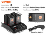 SucceBuy Restaurant Pager System Wireless Range Lineup Waiting Queue Signal Customer Calling Beepers with Vibration &Flashing