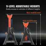 Amocart Jack Stands 3/6 Ton Capacity Car Jack Stands Double Locking Adjustable Height for lifting SUV Pickup Truck Car UTV ATV