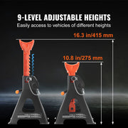 Bild in Galerie-Viewer laden, Amocart Jack Stands 3/6 Ton Capacity Car Jack Stands Double Locking Adjustable Height for lifting SUV Pickup Truck Car UTV ATV
