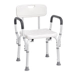 SucceBuy Shower Chair with Back Adjustable Height for Bathtub Non-slip Bathroom Bench Seat for Elderly Disabled 350 LBS Capacity