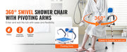 Bild in Galerie-Viewer laden, Amocart Swivel Shower Chair 360 Degree Adjustable with Armrest and Backrest for Shower or Bathtub Non-Slip for Elderly Disabled
