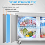 Amocart 72" Commercial Refrigerator Sandwich & Salad Prep Table 20Cu.Ft Food Prep Frost Free Refrigerator for Restaurant Bar
