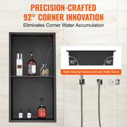 Charger l'image dans la visionneuse de galerie, Amocart No Tile Shower Niche 304 Stainless Steel Wall Inserted Niche Recessed Double Shelves for Shower  Soap Storage Bathroom
