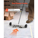 Amocart Magnetic Sweeper with Wheels 17 inch 10 lbs Load Capacity with Adjustable Handle, Pick Up Nails and Screws for Garages