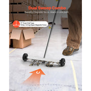 Charger l'image dans la visionneuse de galerie, Amocart Magnetic Sweeper with Wheels 17 inch 10 lbs Load Capacity with Adjustable Handle, Pick Up Nails and Screws for Garages
