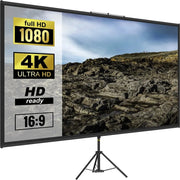 Bild in Galerie-Viewer laden, 【Upgraded】Amocart 100 Inch Tripod Projector Screen with Stand 16:9 4K HD Portable Projection Home Cinema for Indoor &amp; Outdoor P
