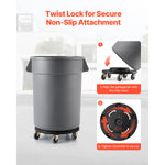 SucceBuy 1/2 Packs Trash Can Dolly Round Roller Base with 4 Lockable Wheels Rolling Barrel Cart Fit 20/32/44/55 Gal Containers
