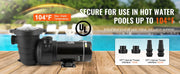 Bild in Galerie-Viewer laden, Amocart Above Ground Pool Pump 1HP/1.5HP/2HP Single Speed with Filter Basket for Above Ground Pools Hot Tubs Spas UL Certified
