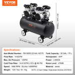 Amocart Air Compressor 750W/1450W/3000W Oil Free Air Compressor Quiet Portable Compressor Pump for Auto Repair Tire Inflation