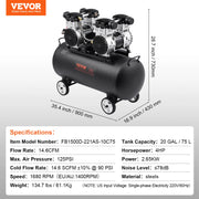 Bild in Galerie-Viewer laden, Amocart Air Compressor 750W/1450W/3000W Oil Free Air Compressor Quiet Portable Compressor Pump for Auto Repair Tire Inflation
