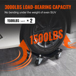SucceBuy Car Tire Wheel Trolley Dollies 2/4PCS 1500lb Weight Capacity Vehicle Skate Moving Tire with 4 Casters Auto Repair Mover