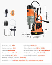 Charger l'image dans la visionneuse de galerie, Amocart 1300W/1400W Magnetic Drill Press 2" Electric Drilling Machine 1-Second Quick Release Power Drill
