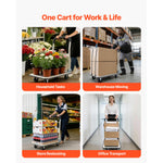 SucceBuy 330/660 lbs Foldable Push Cart Dolly with Swivel Wheels Moving Platform Truck Push Handle Flatbed Cart for Easy Storage