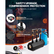 Charger l'image dans la visionneuse de galerie, Amocart Portable Propane Forge 3 Burners, 2600℉ Tool and Knife Making Cold-Rolled Steel Gas Forging Tools Use for Metal Forging
