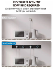 Bild in Galerie-Viewer laden, Wall power rail socket, kitchen aluminum expansion socket 40cm 50cm, built-in socket on countertop
