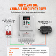 Bild in Galerie-Viewer laden, Amocart 2.2KW VFD Inverter Variable Frequency Drive Converter AC 220V 3P Output Speed Controller for Water Pump Motor CNC
