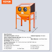 Bild in Galerie-Viewer laden, Amocart 25/40/60 Gallon Sandblasting Cabinet Portable Benchtop Sand Blaster with Blasting Gun Nozzles for Stain Rust Removal
