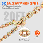 SucceBuy 7100 lbs Ratchet Chain Binder Heavy Duty Secure Load with Anti-skid Handle Tie Down Hauling for Flatbed Truck Trailer