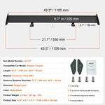 Amocart GT Wing Car Spoiler 43.3 inch Universal Spoiler with Single Deck Adjustable weight Aluminum Car Rear Spoiler Wing