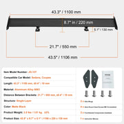 Charger l'image dans la visionneuse de galerie, Amocart GT Wing Car Spoiler 43.3 inch Universal Spoiler with Single Deck Adjustable weight Aluminum Car Rear Spoiler Wing
