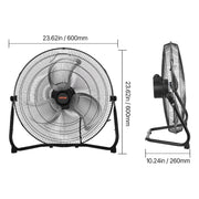 Charger l'image dans la visionneuse de galerie, Amocart Floor Fans 3 Speeds High Velocity Heavy Duty Industrial Fan 4800 CFM 360° Adjustable Tilt for Gym Home Commercial Shop
