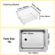 Charger l'image dans la visionneuse de galerie, Amocart 15L Ultrasonic Cleaner Lave-Dishes Portable Washing Machine with Digital Timer Ultrasound Home Jewelry Clean Appliances
