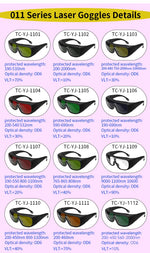 CE EN207 OD6+ 190-540nm Laser Eye Protection Anti-Scratch PC Laser Eyewear for Engraving Marking Industrial Laser Safety Goggle