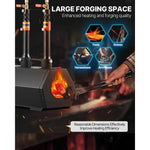 Amocart Portable Propane Forge 3 Burners, 2600℉ Tool and Knife Making Cold-Rolled Steel Gas Forging Tools Use for Metal Forging