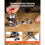 SucceBuy Wood Router 1HP 710W Variable Speed Palm Router Tool with Soft Start Fixed Base &1/4-Inch Collet for Woodworking Corded