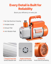 Load image into Gallery viewer, Amocart 3.5 CFM 4.5 CFM Vacuum Pump &amp; Gauge Set, Single Stage Rotary Vane HVAC &amp; Hoses for R134a R12 R22 R502a R410A R404 R407C
