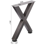 SucceBuy 2PCSMetal Table Legs Steel 2204LBS/1000KG Load  X-Shape with Pre-Drilled Holes for Home Use Commercial Bar Hotel Office