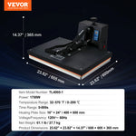 Amocart Heat Press Machine 15"x15"/ 16"x20" /16"x24" Sublimation Printer Manual Clamshell Transfer on DIY T-shirt Pillow