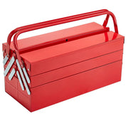 Charger l'image dans la visionneuse de galerie, Amocart 18in Metal Tool Box 3-Tier 5-Tray Portable Folding Tool Chest Organizer with Handle Toolbox for Warehouse Repair Shop
