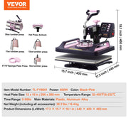 Load image into Gallery viewer, Amocart Heat Press Machine Heat Transfer Machine with 30 oz Tumbler Press 360° Swing Away Digital T-Shirt Pressing Coating
