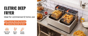 Charger l'image dans la visionneuse de galerie, Amocart 12L Electric Deep Fryer w/Dual Removable Tanks Commercial Countertop  Fryer for Chicken French Fries Frying Chips
