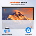 Amocart Manual Pull Down Projector Screen 100 inch 16:9 4K 1080 HD Retractable Projector Screen for Family Home Office Theater