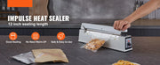 Charger l'image dans la visionneuse de galerie, Amocart 8/12/16in Impulse Poly Bag Sealer Manual Heat Sealing Machine with Adjustable Heating Mode for Plastic Mylar PE PP Bags
