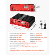 Bild in Galerie-Viewer laden, Amocart Monoblock Car Amplifier Class D Car Audio Amplifier with Remote Subwoofer Level Control Low Pass Filter and Bass Boost
