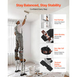SucceBuy 228 lbs Drywall Stilts 16.1–24.1in Adjustable Aluminum Painter Stilts Non-Slip Rubber Feet Dual Spring Shock Absorption