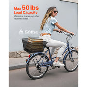 Bild in Galerie-Viewer laden, Amocart Rear Bike Basket Wire Mesh Bicycle Basket with Waterproof Cover Durable Metal Bike Back Basket Fits Most Rear Bike Rack
