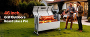 Charger l'image dans la visionneuse de galerie, Amocart 46/52 Inch Stainless Steel Rotisserie Grill Outdoor BBQ Pig Lamb Charcoal Spit Roaster Kit
