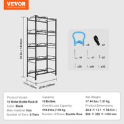 Charger l'image dans la visionneuse de galerie, Amocart 3/4/5 Tiers Water Jug Holder Iron Water Bottle Holder Double/Single Row Easy Installation for Kitchen Office Livingroom
