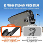 Amocart Hand Winch Boat Trailer Winch Heavy Duty Rope Crank Polyester Strap & Two-Way Ratchet Manual Operated Hand Crank Winch