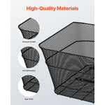 Amocart Rear Bike Basket Wire Mesh Bicycle Basket with Waterproof Cover Durable Metal Bike Back Basket Fits Most Rear Bike Rack