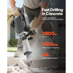Amocart Demolition Jack Hammer 2800 W Powerful Electric Jackhammer 1200 BPM Concrete Breaker with Carrying Case Gloves