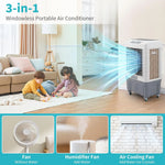 Portable Swamp Cooler w/Wheels, 4118 CFM Evaporative Air Cooler w/ 13.2 Gallon Water Tank, 3-in-1 Cooling Fan with, Customized