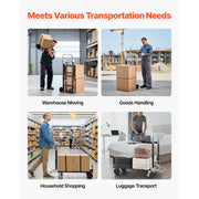 Charger l'image dans la visionneuse de galerie, Amocart 2 in 1 Folding Hand Truck 500lb Load Capacity for 4-Wheel Mode Convertible Hand Truck Dolly with Wheels for Moving Home
