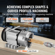 Bild in Galerie-Viewer laden, Amocart Dividing Head K11-100mm 3Jaw Chuck 2.6"/65mm Center Height MT2 Tailstock 6:1 Gear Ratio Universal for Milling Engraving
