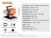 Bild in Galerie-Viewer laden, Amocart Water Transfer Pump 120V AC 360GPH 1/10 HP Portable Electric Utility Pump for Garden, Rain Barrel, Pool, Pond, Aquarium
